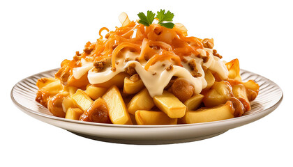 Canadian specialty poutine served with melted cheese