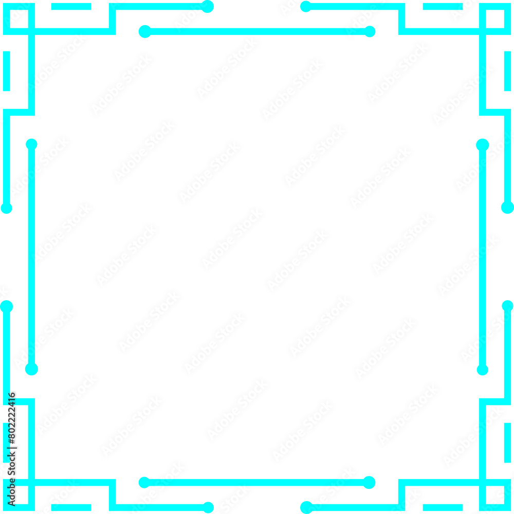 Poster blue circuit line frame hud abstract technology vector design.