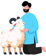 muslim celebrate eid al-adha illustration