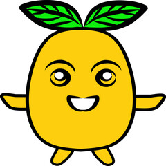 orange fruit mascot logo icon smiling