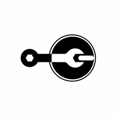 Unique initial letter C logo design with a wrench.