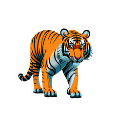 Obraz premium tiger on white