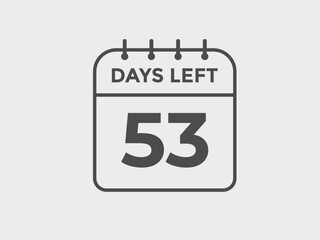 53 days to go countdown template. 53 day Countdown left days banner design. 53  Days left countdown timer
