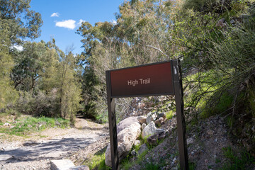 Sign for the High Trail at the Boyce Thompson Arboretum, Arizona