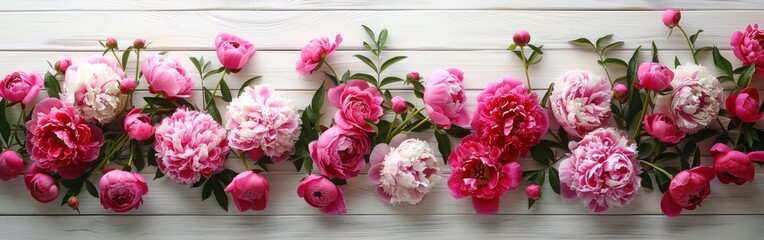 Pretty Peonies on White Wood: Perfect for Greetings