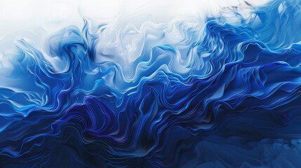 Design an AI artwork portraying the fluid motion of ocean waves, with gradients shifting from azure...