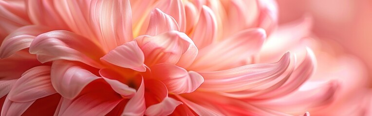 Soft Pink Chrysanthemum Petals in Macro Close-Up