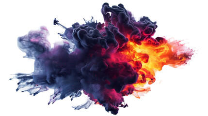 Color smoke png transparent set in 3d with no background.
