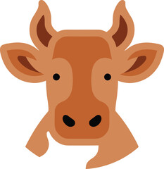 Cow face vector icon illustration flat style front.