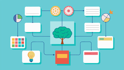 A set of graphic organizers and mind maps useful for students who prefer visual aids to organize information.. Vector illustration