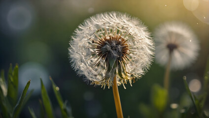 a condolence card with an elegant dandelion, Offer support and sympathy with a beautiful dandelion motif.