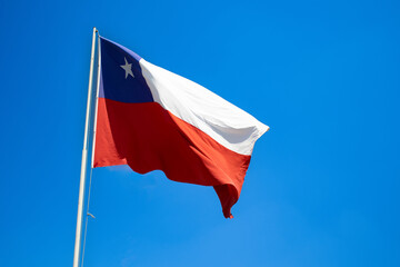Naklejka na ściany i meble Bandeira do Chile sob Céu Azul