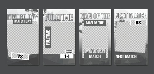 Sport social media post template , Football Match day , Full time , Next match	