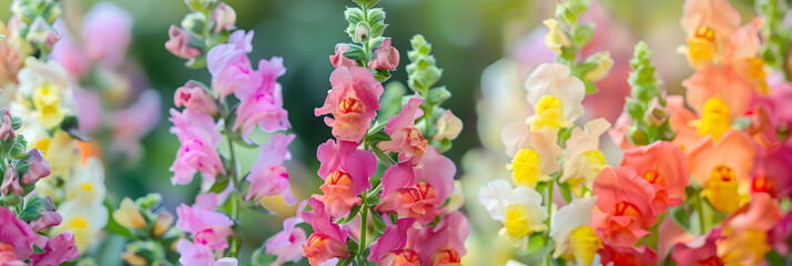 Breathtaking Beauty of Diverse Hued Snapdragon Flowers in Full Spring Bloom