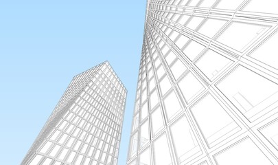 Fototapeta premium modern architecture 3d rendering 3d illustration