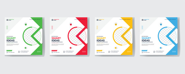 Modern Creative Corporate Business marketing agency promotion social media post template. Editable square banner design with place for the photo