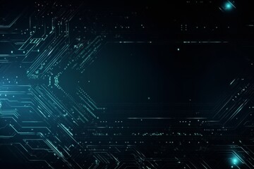 Obraz premium A computer circuit board illuminated by mesmerizing blue and green lights, creating a futuristic and cutting-edge display. Generative AI