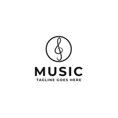 Music rhythm note logo design template vector illustration