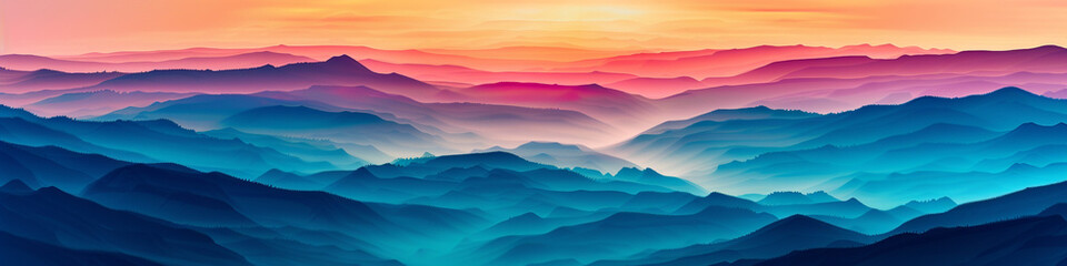 Delight in the vibrant hues of a sunrise gradient scene, where lively colors dance with deeper...