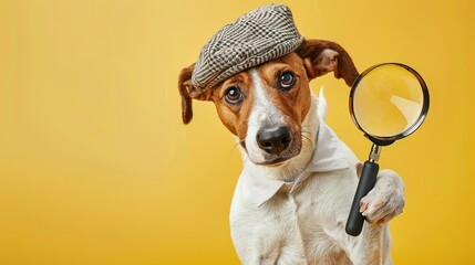 Sneaky Canine in Disguise: The Curious Case of the Winking Dog in a Deerstalker Hat and Magnifying Glass
