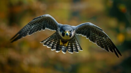 Fototapeta premium Falcon bird In Flight action.