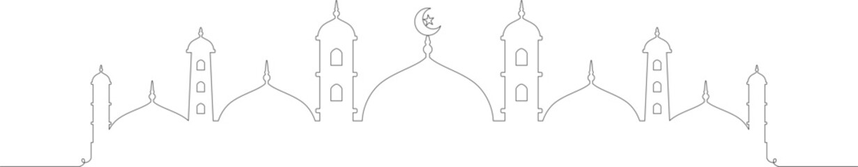 Mosque line art vector minimalist design