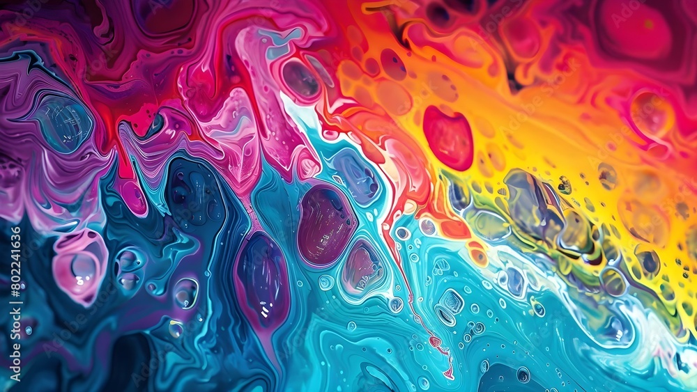 Poster creating vibrant psychedelic art with layered noise and color. concept psychedelic art, layered nois