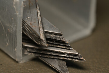 dirty blades in a box