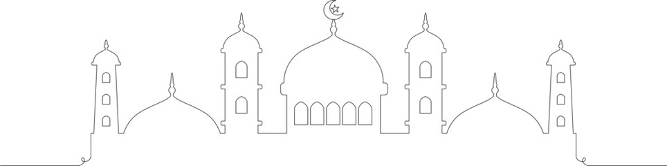 Mosque line art vector minimalist design