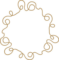 Round rope frame isolated on white background. Twisted cord