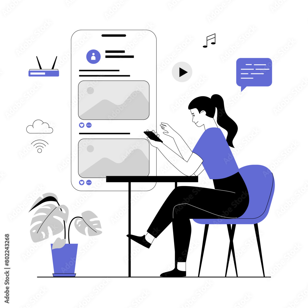 Poster wireless technology concept. wifi network communication. sending files, uploading and downloading co