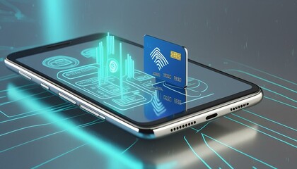 Contactless payment via NFC technology wireless pay by credit card or money wallet on smartphone, 3d rendering
