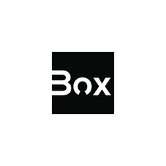 Creative Box logo design vector illustrations Abstract Black Box Logo Design, Box word sign with simple image of a box.