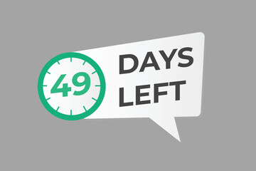 49 days to go countdown template. 49 day Countdown left days banner design. 49  Days left countdown timer
