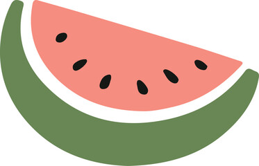 minimalistic flat vector watermelon summer illustration on white background isolated	