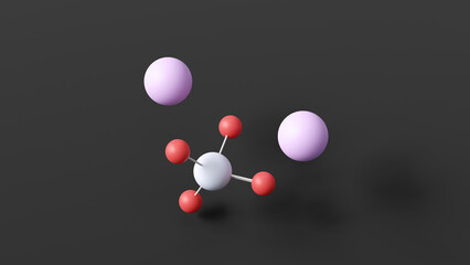 sodium chromate molecular structure, oxidizing agent, ball and stick 3d model, structural chemical formula with colored atoms