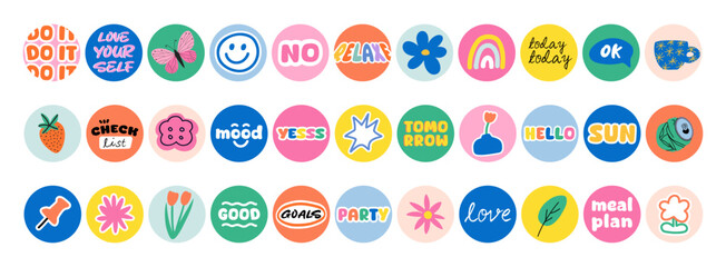 Collection of weekly or daily planner, note paper, to do list, stickers templates decorated by cute kids illustrations and inspirational quote. School scheduler and organizer. Flat vector