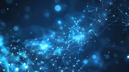 Blue Abstract Background With Lines and Dots