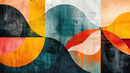 Vibrant Abstract Composition With Diverse Colors and Shapes