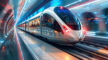Hyperloop Ultrasonic Train Cabsul with Self-Driving System for Fast Transportation and Autonomy...