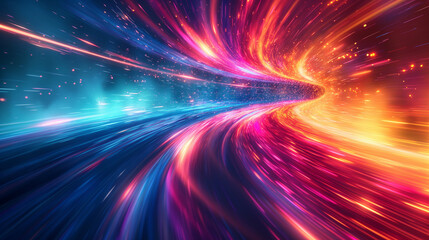 Modern abstract high-speed movement. Colorful dynamic motion on blue background. Movement technology pattern for banner or poster design background concept.