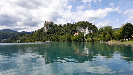 lake and mountains