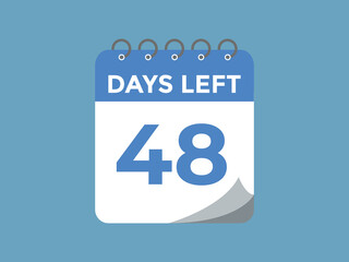 48 days to go countdown template. 48 day Countdown left days banner design. 48  Days left countdown timer
