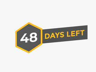 48 days to go countdown template. 48 day Countdown left days banner design. 48  Days left countdown timer

