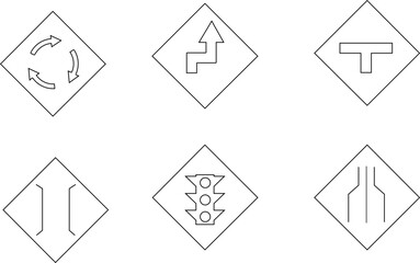 Detailed vector sketch illustration of traffic and road sign logo icon design