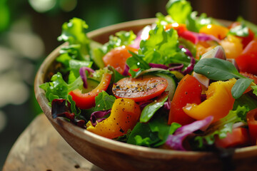 Vegetable salad with cheese and olives