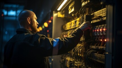 Inspection of contemporary high voltage equipment by electrical substation engineer
