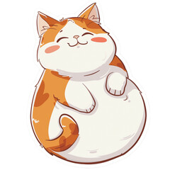  cute fat orange cat with a cartoon pattern used as an illustration.