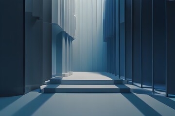 Minimalist abstract blue background Generative AI 