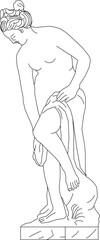 Vector sketch detailed illustration design of classical vintage Roman Greek woman statue